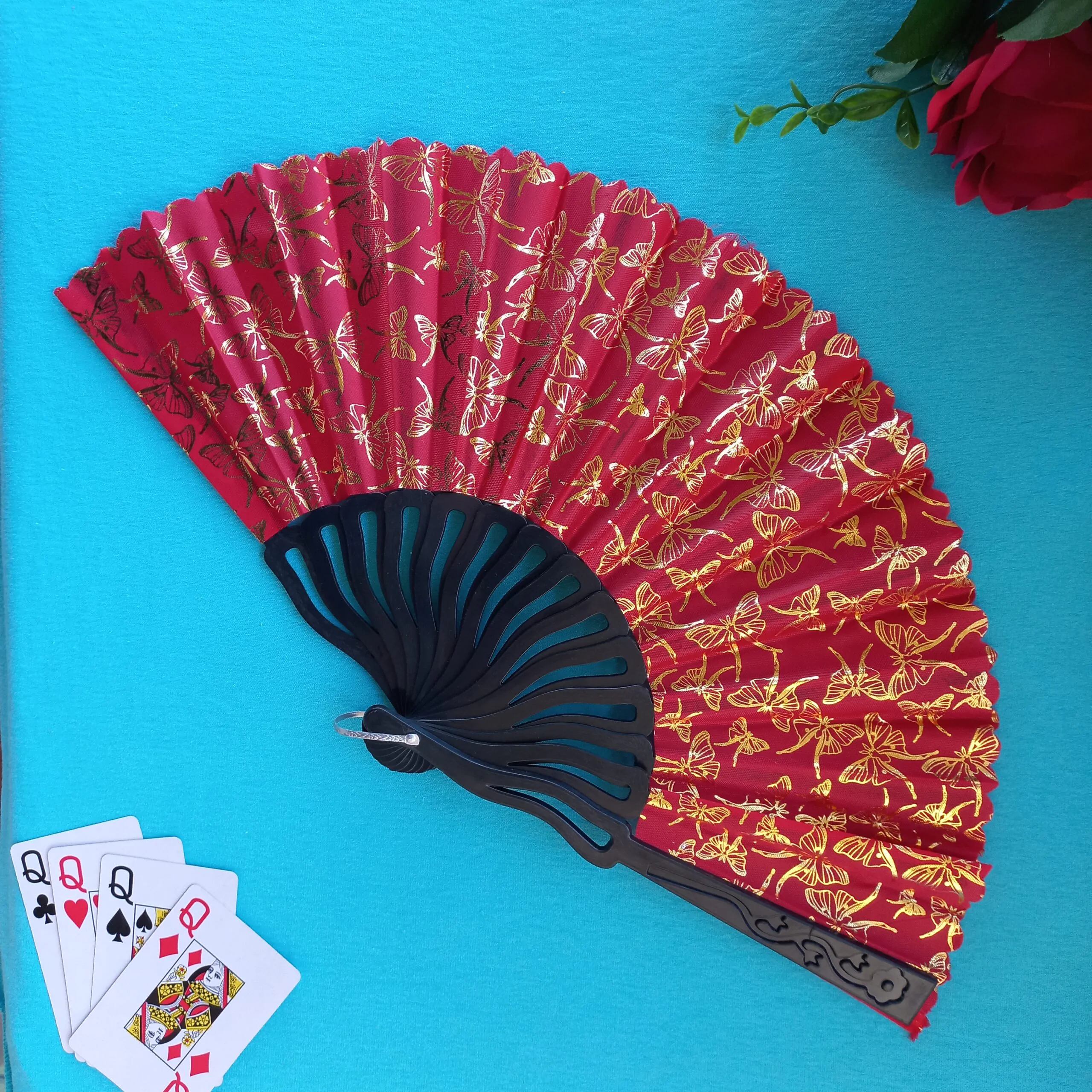 Leque Pomba-Gira leque de poba-gira, leque de cigana, leque vermelho