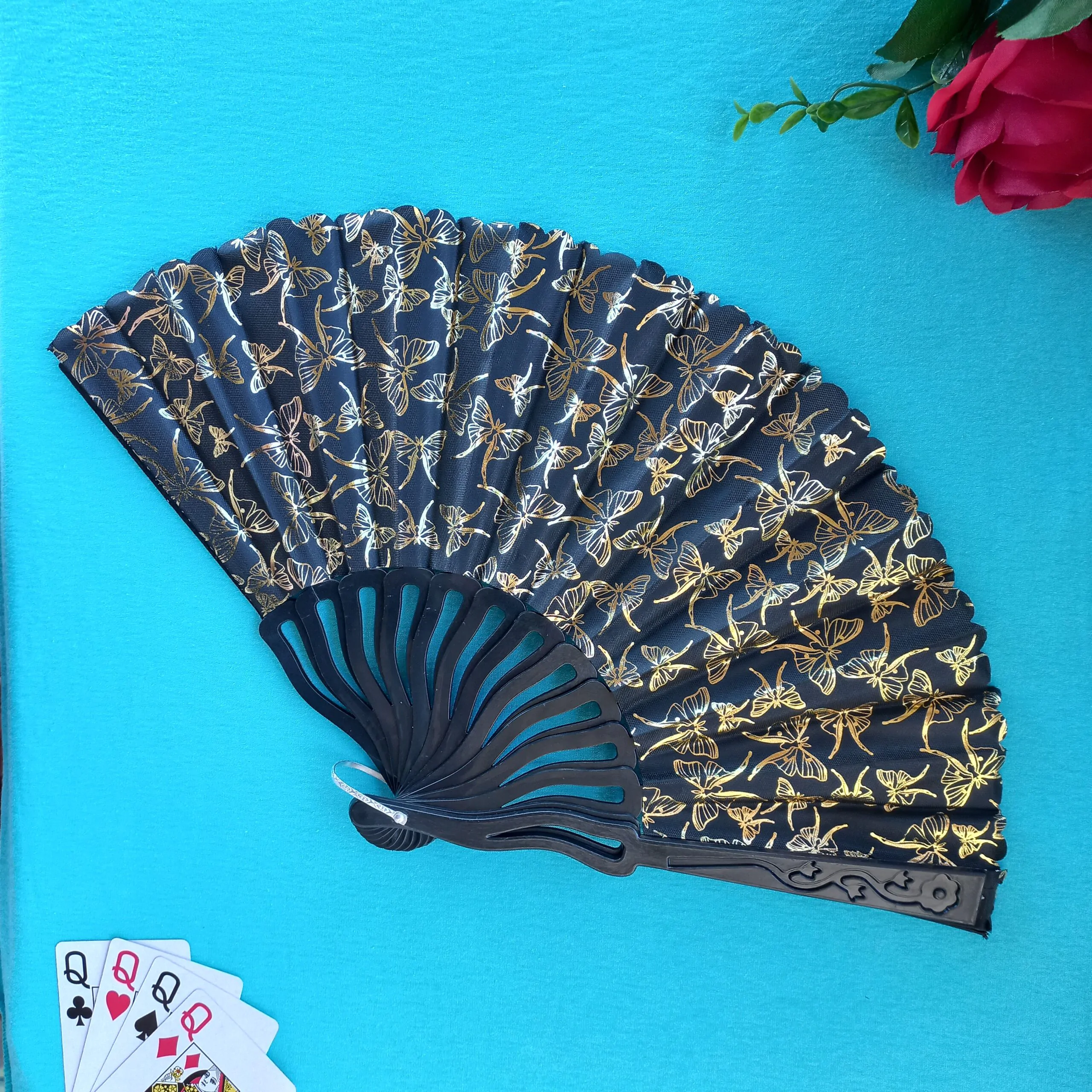 Leque Pomba-Gira leque de poba-gira, leque de cigana, leque preto